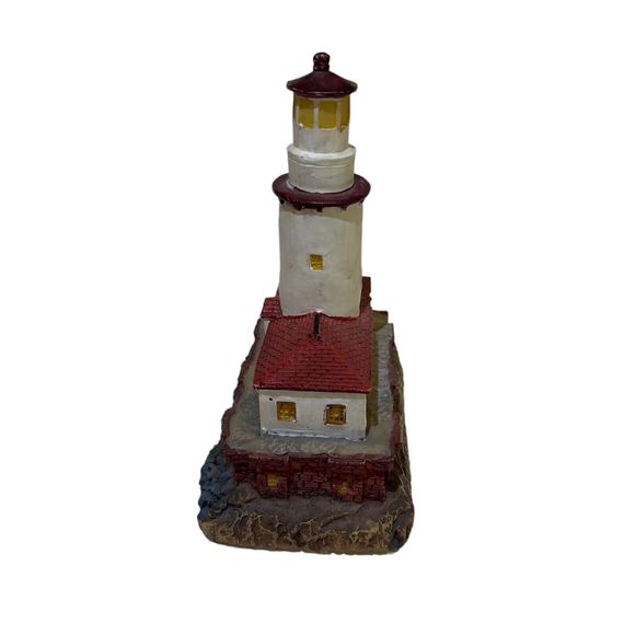 Vtg Chicago Harbor Lighthouse Collection Hand Painted 4x5 Tabletop Decor - Picture 6 of 6